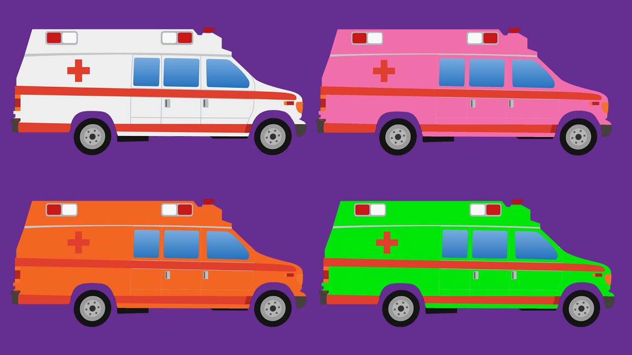 Ambulance Teaching Colors - Learning Colours Educational Video for Kids