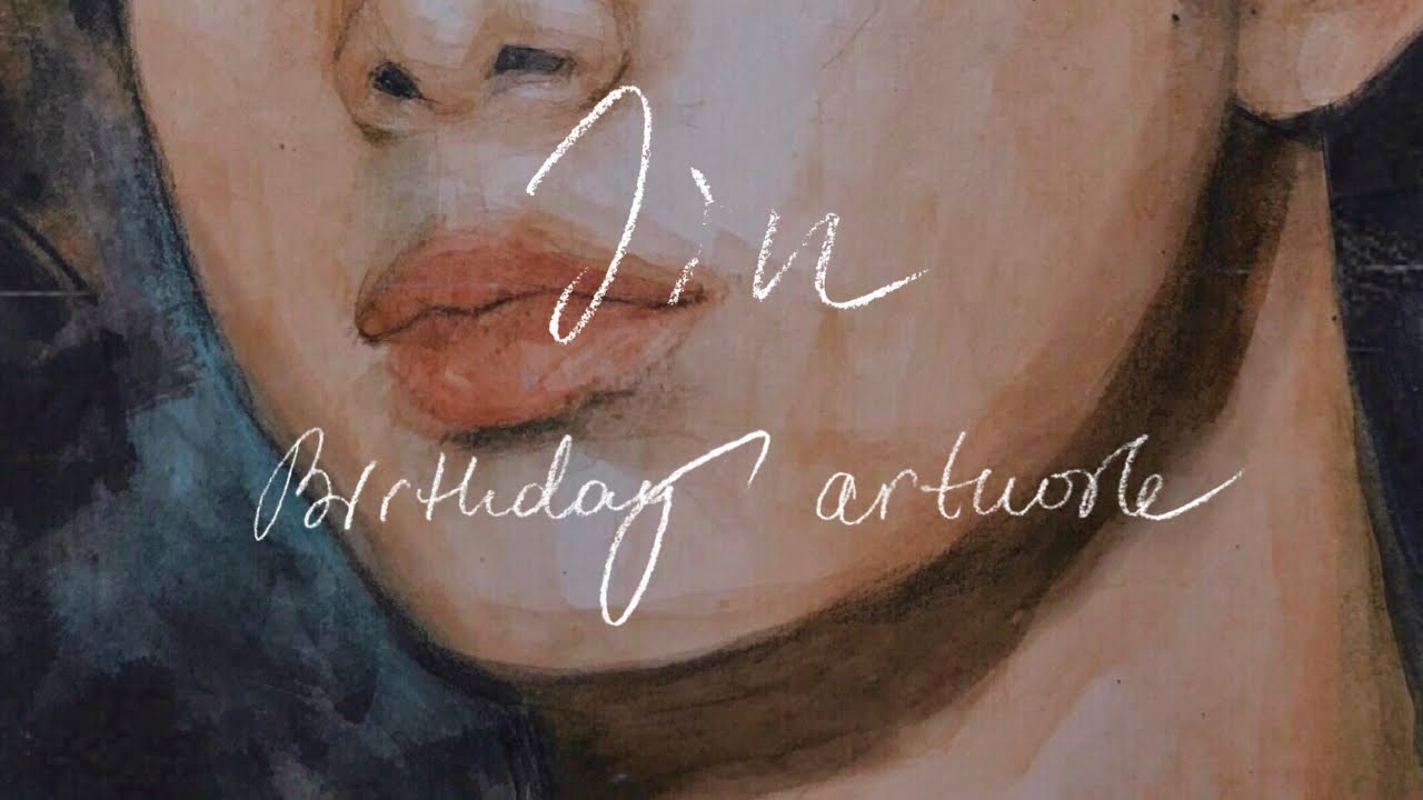 painting a birthday artwork for jin 👑