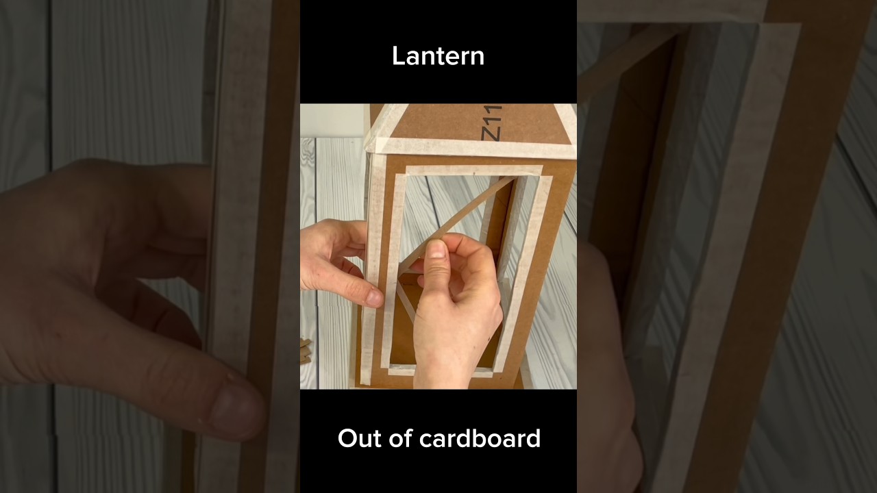 Making lantern out of cardboard