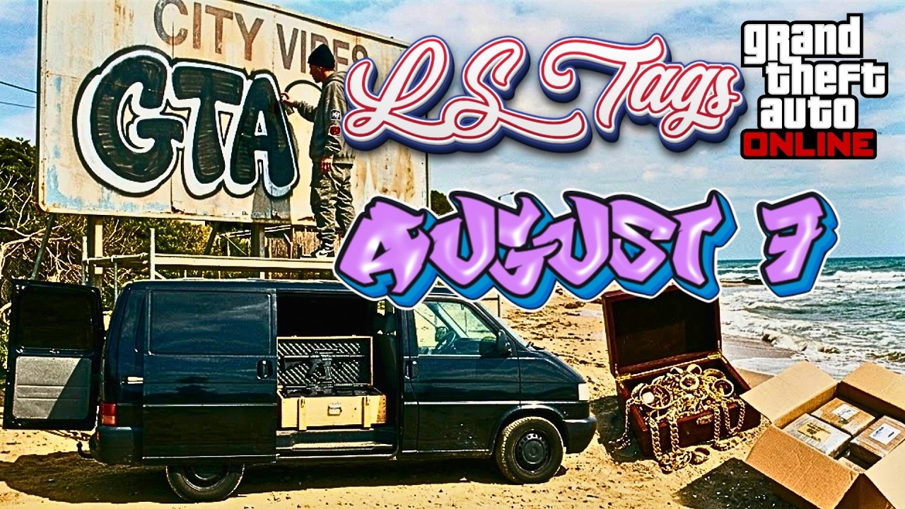LS TAGS, SHIPWRECK, GUN VAN Locations - AUGUST 7| GTA ONLINE