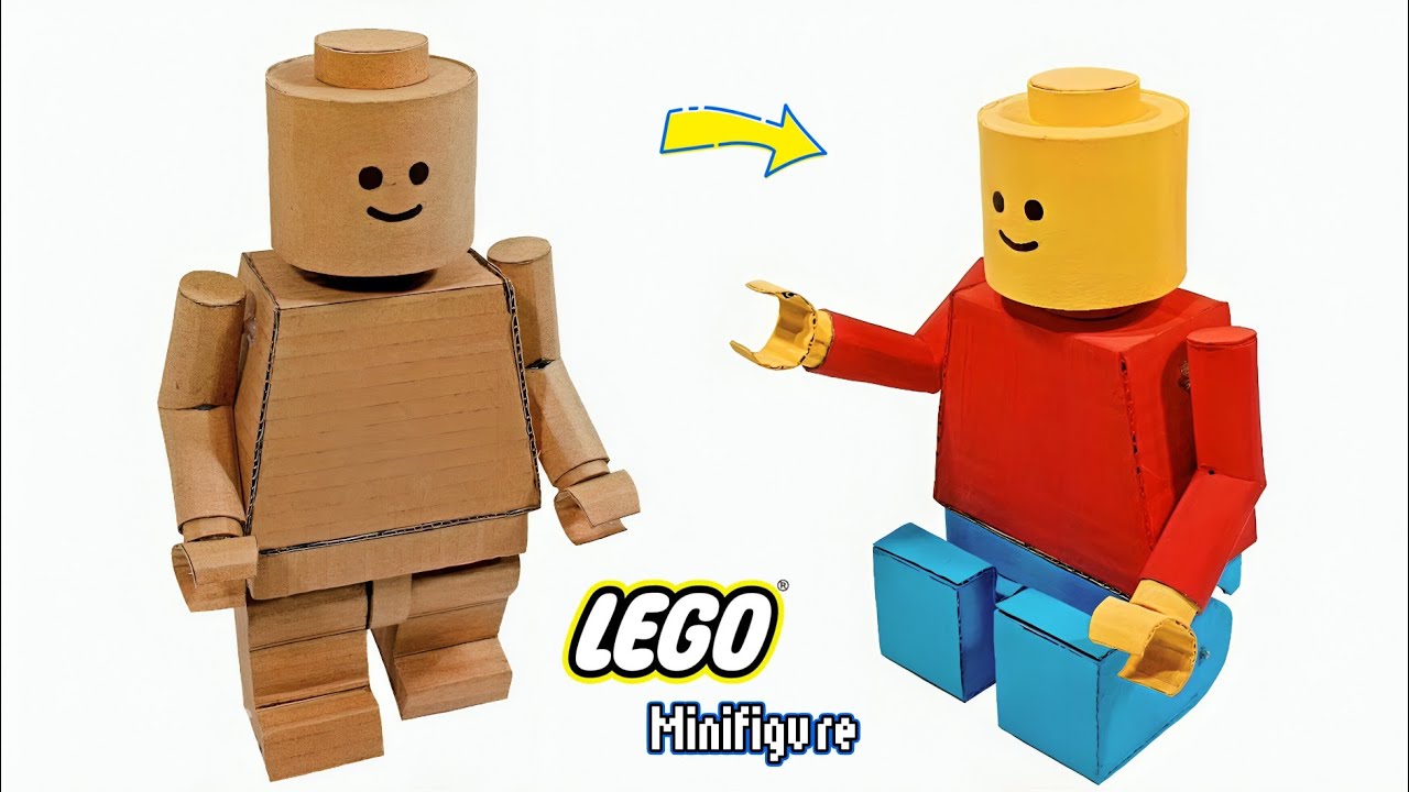 Как сделать LEGO из картона — Минифигурка LEGO своими руками — Игрушка LEGO из картона