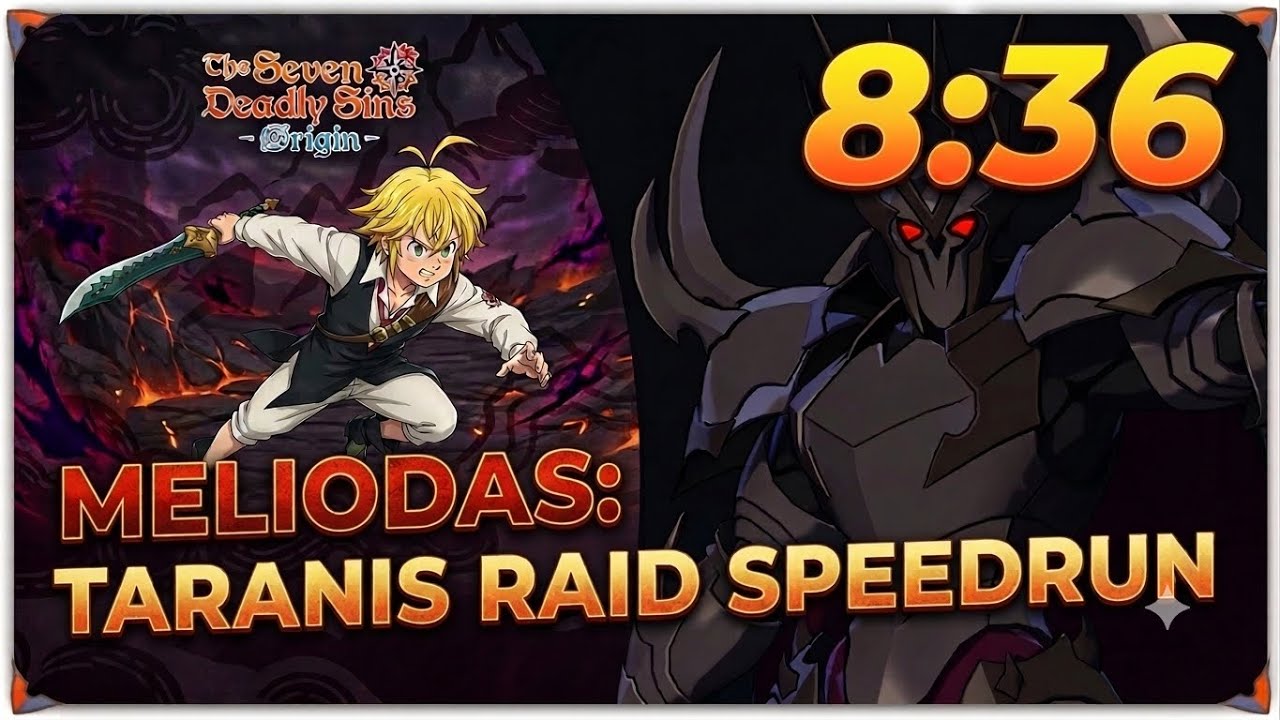 FASTEST MELIODAS TARANIS RAID SPEEDRUN (8:36) | The Seven Deadly Sins: Origin