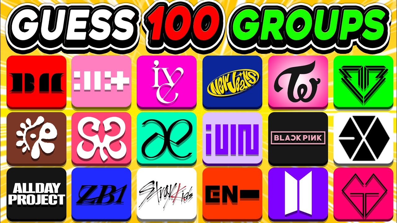 GUESS 100 GROUPS BY LOGO FROM 5TH-2ND GEN 🔥{ Are You A Goat KPOP FAN? } | KPOP GAMES 🎮