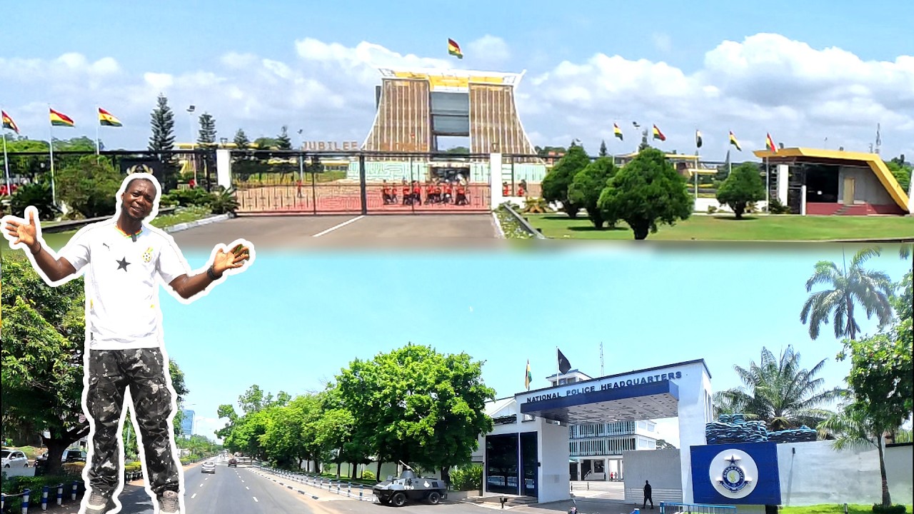 GHANA PRESIDENTIAL PALACE AND AFRICA'S MOST BEAUTIFUL POLICE HEADQUARTERS  | Drive Tour