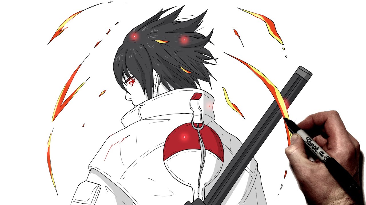 How To Draw Sasuke (Alternate) | Step By Step | Naruto
