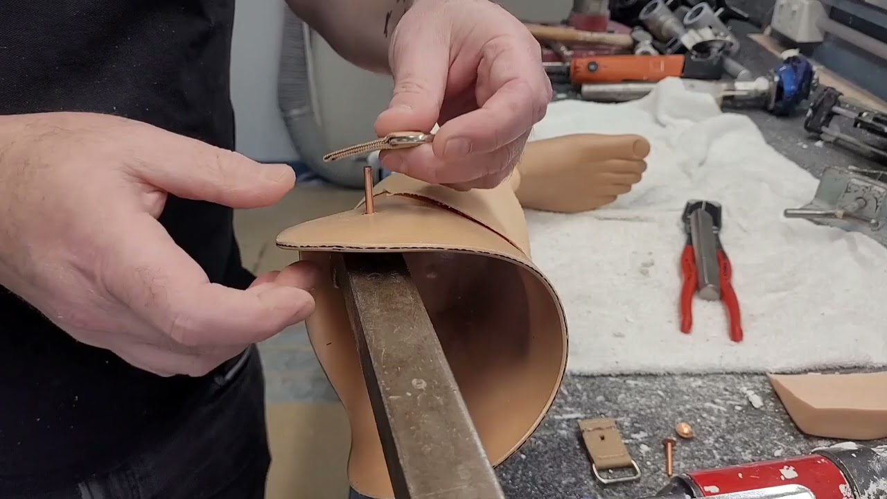 Transtibial Prosthetic Copper Riveting.