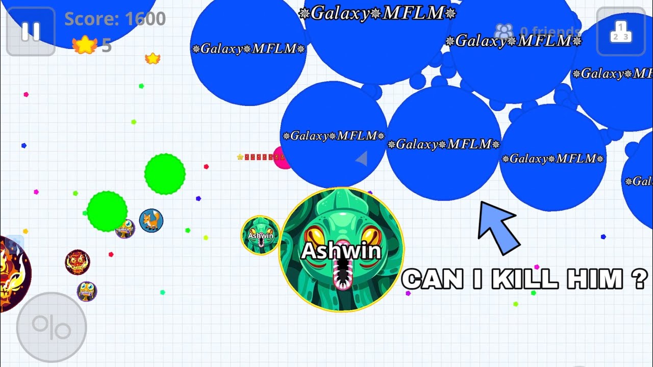 ASHWIN VS HACKER ! (Agar.io Mobile Gameplay)