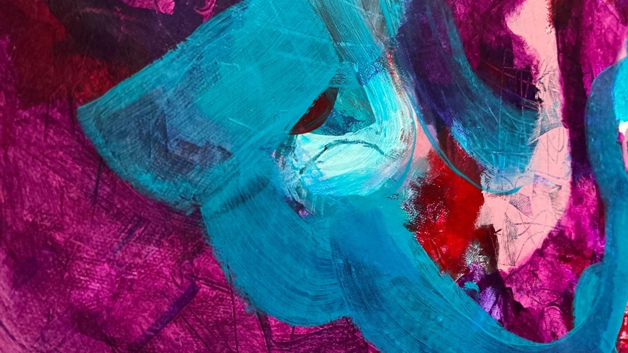 Blue Glaze Sweep | Dreamy Intuitive Acrylic Timelapse