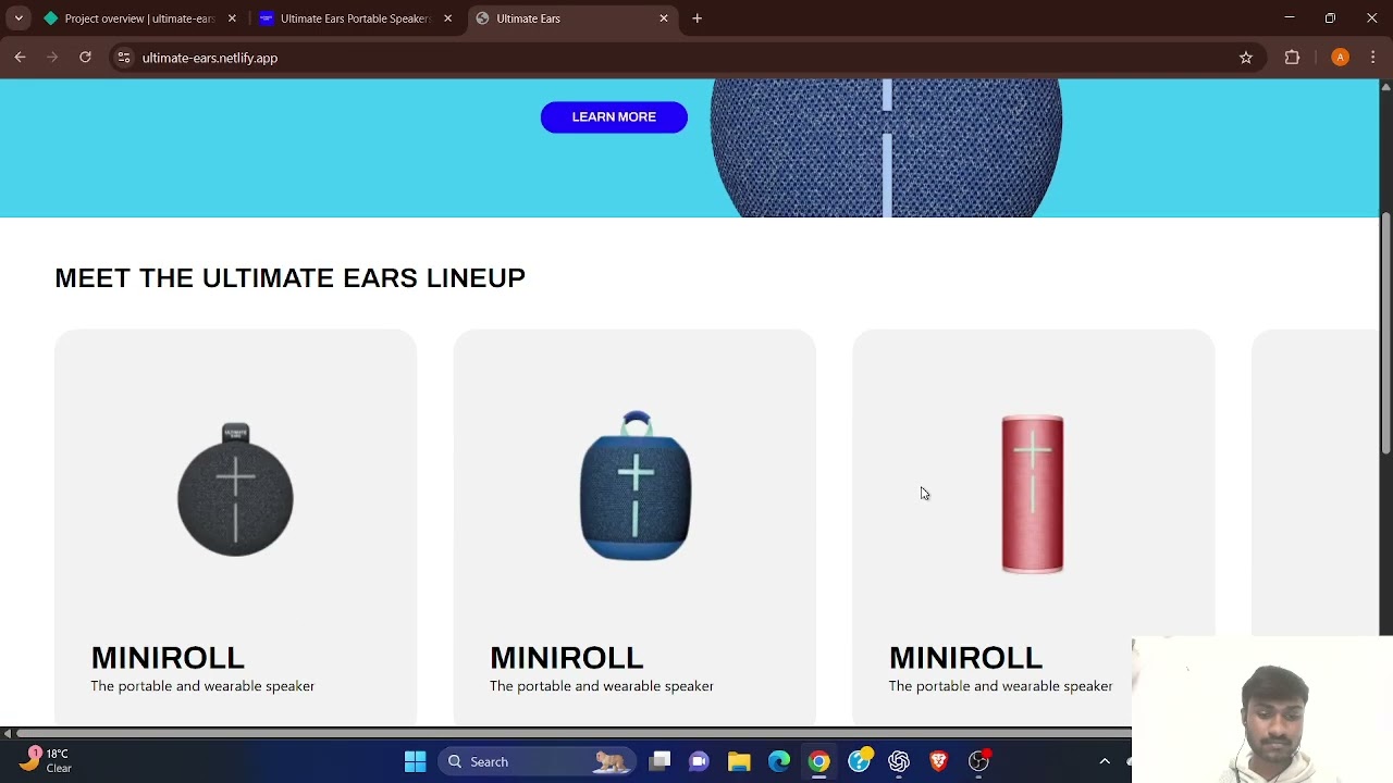 🎧 Ultimate Ears Website Clone | HTML & CSS Project