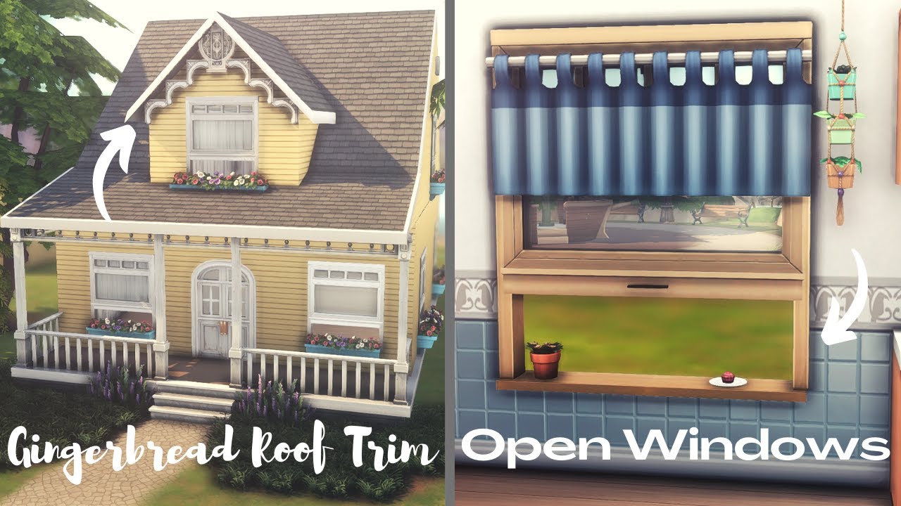 The Sims 4 | Tutorial | Open Windows / Gingerbread Roof Trim | No CC or mods