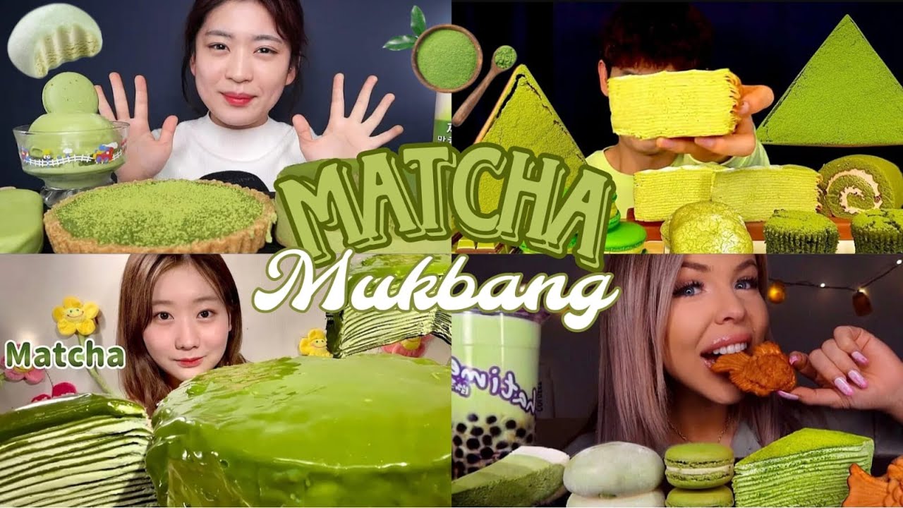 MUKBANGERS AND THEIR LOVE FOR MATCHA I DESSERT MUKBANG COMPILATION