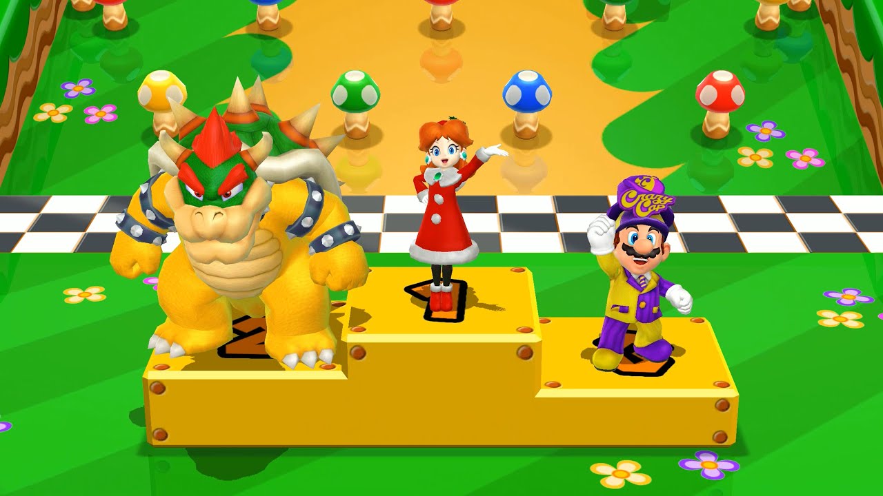 Mario Party 9 Mod - Daisy Vs Crazy Cap Mario Vs Bowser Vs Donkey Kong #Marioparty9Mod