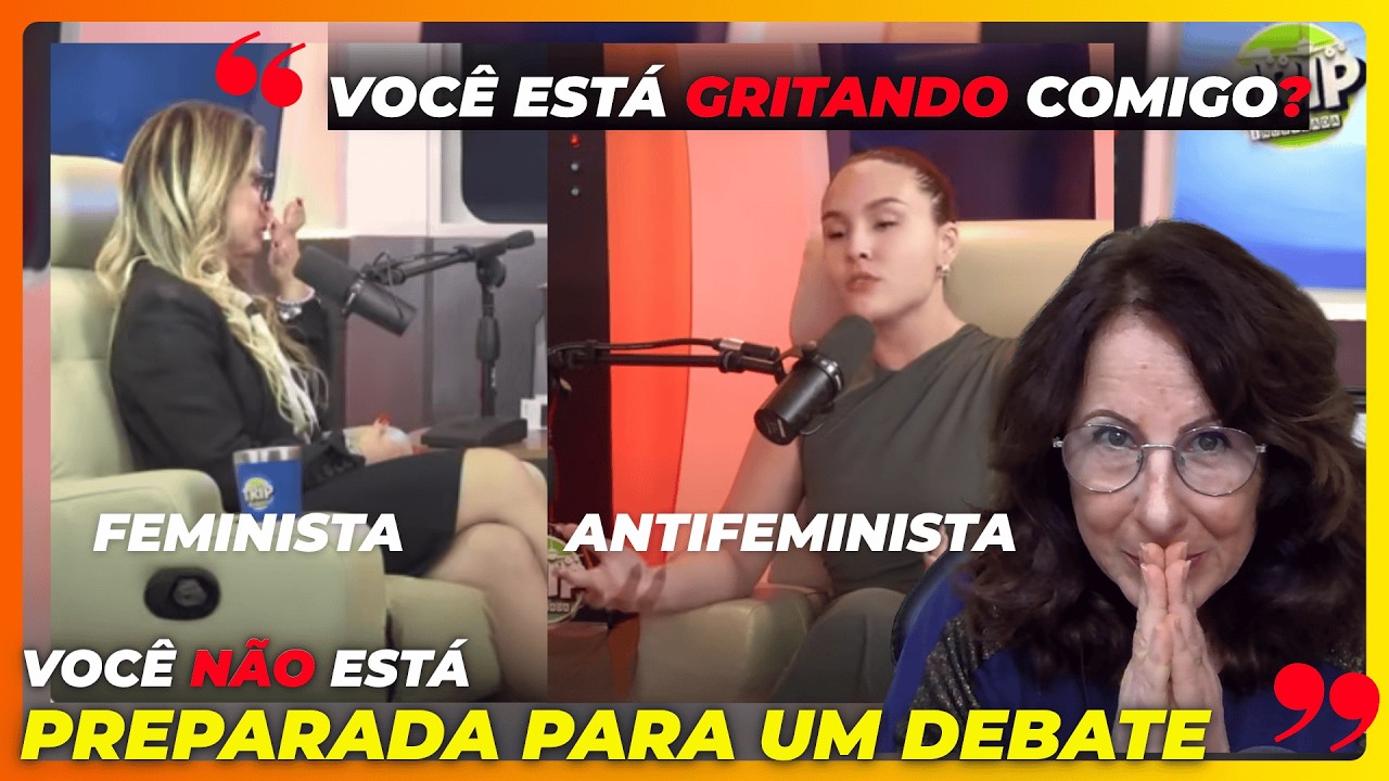 Chilique, choro, grito, desequilíbrio. Feminista não aguenta antifeminista Verena Fonseca em Debate