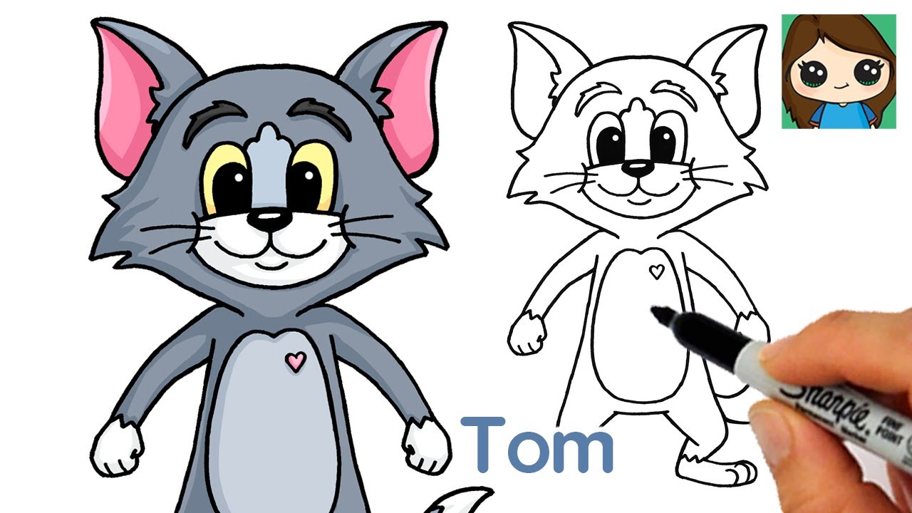 How to Draw Tom Cat | Tom and Jerry