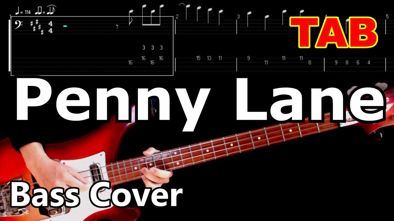 The Beatles bass TAB - Penny Lane (Bass only cover)