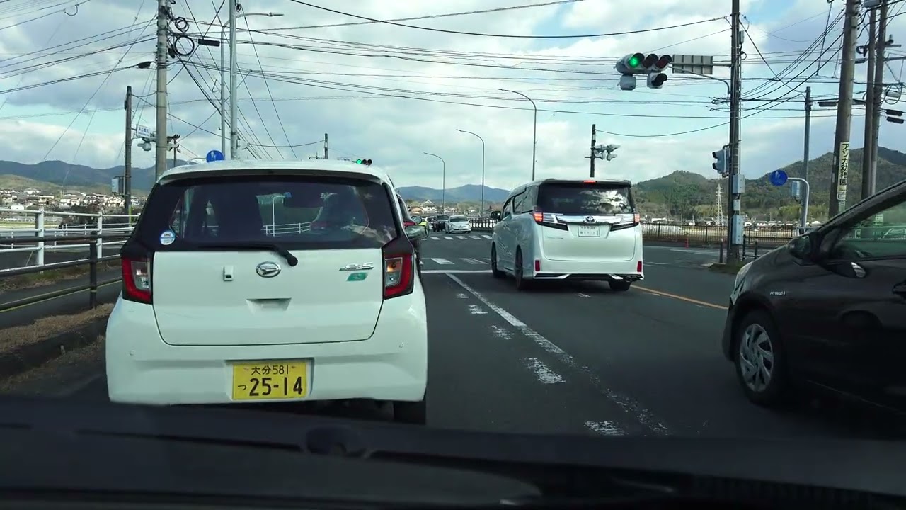 4K　臼杵IC付近から佐賀関フェリー乗り場への移動　国道217号など　等速 大分県臼杵市→大分市・佐賀関