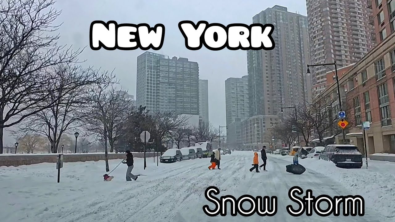 ❄️NYC WINTER DRIVE IN SNOW STORM LONG ISLAND CITY & ASTORIA QNS NY 25JAN2026❄️