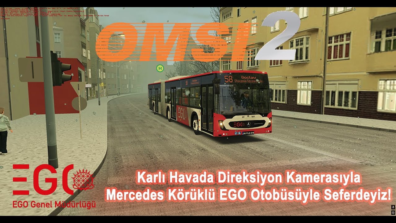 DİREKSİYON KAMERASI İLE! - KARLI HAVA - OMSI 2 - EGO Otobüsüyle Seferdeyiz! #11 - Szczecin Line 58