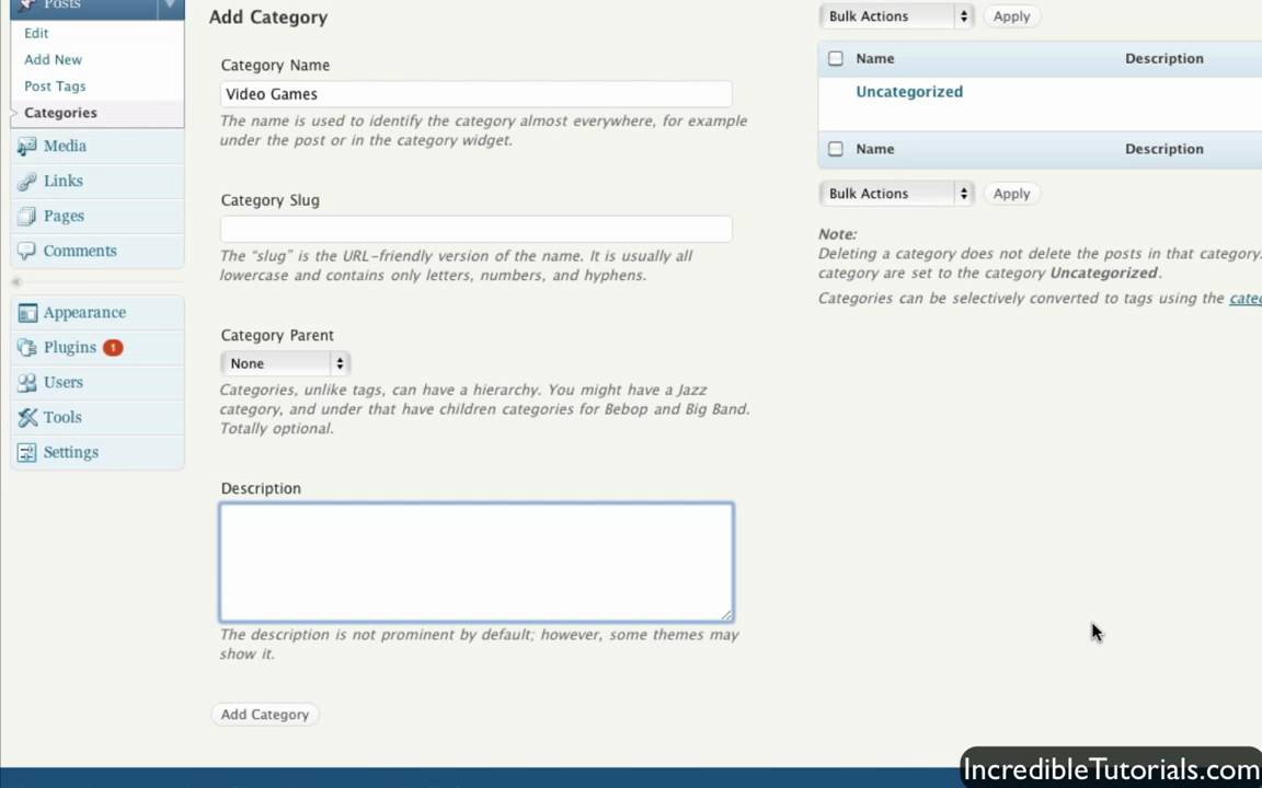 WordPress Tutorial: Working with Categories