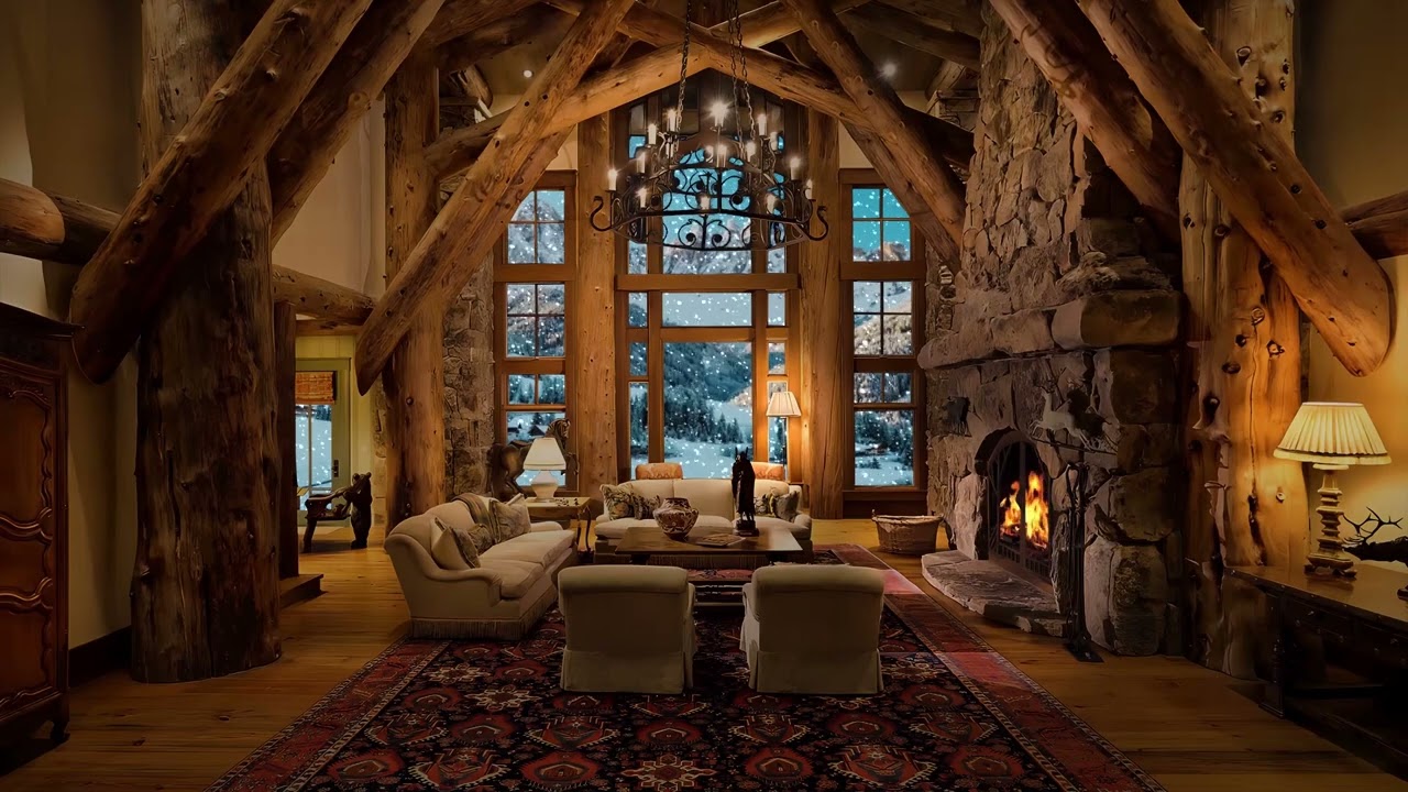 Living Room in a Calm Atmosphere | Cozy Fireplace