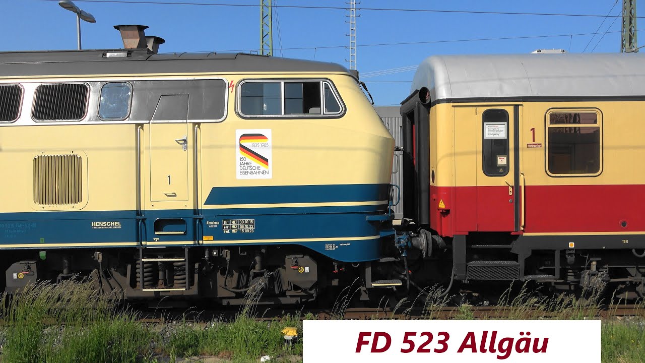 FD 523 Allgäu Rheingold mit 218 446 & 103 113 in Augsburg, in Kempten mit 218 446