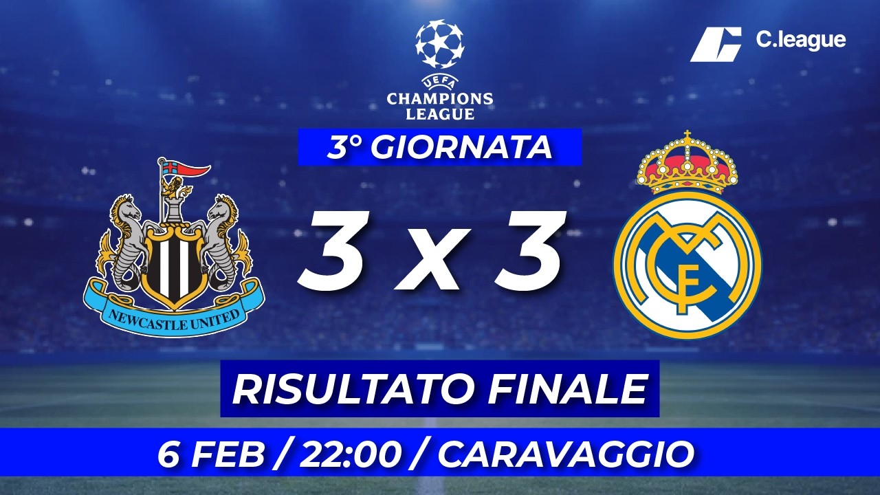 NEWCASTLE 3 - 3 REALMADRID | RISULTATO FINALE