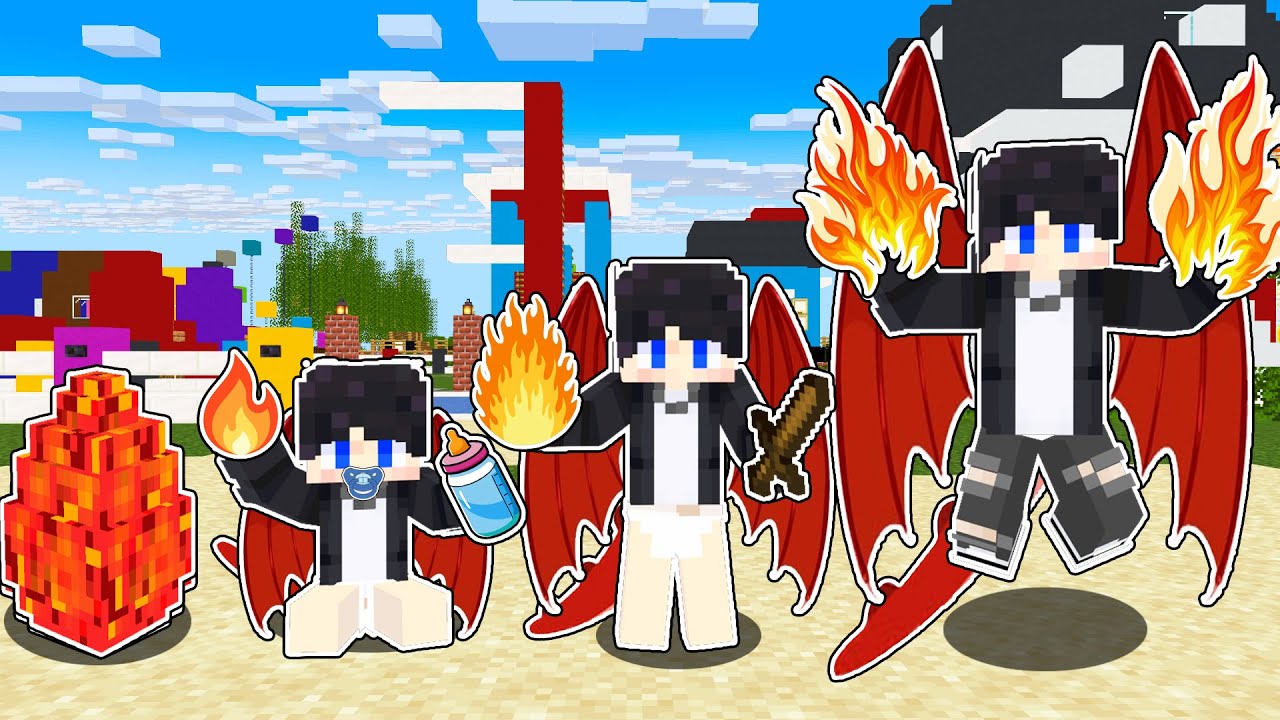 BIRTH to DEATH as a RED DRAGON in Minecraft (THE MOVIE)