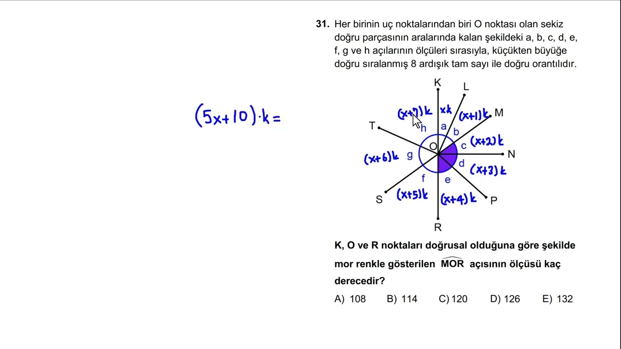31. soru 2025 TYT Matematik🔆orantı içeren doğruda açı🔆kolay