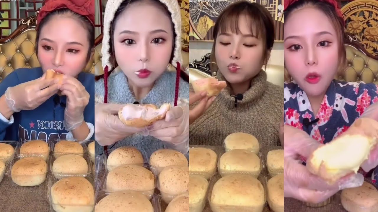 珂珂- LAVA MOCHI CREAM PUFFS (爆浆麻薯团子) || *Subtitled* ASMR Chinese Dessert Mukbang 디저트 먹방 吃播