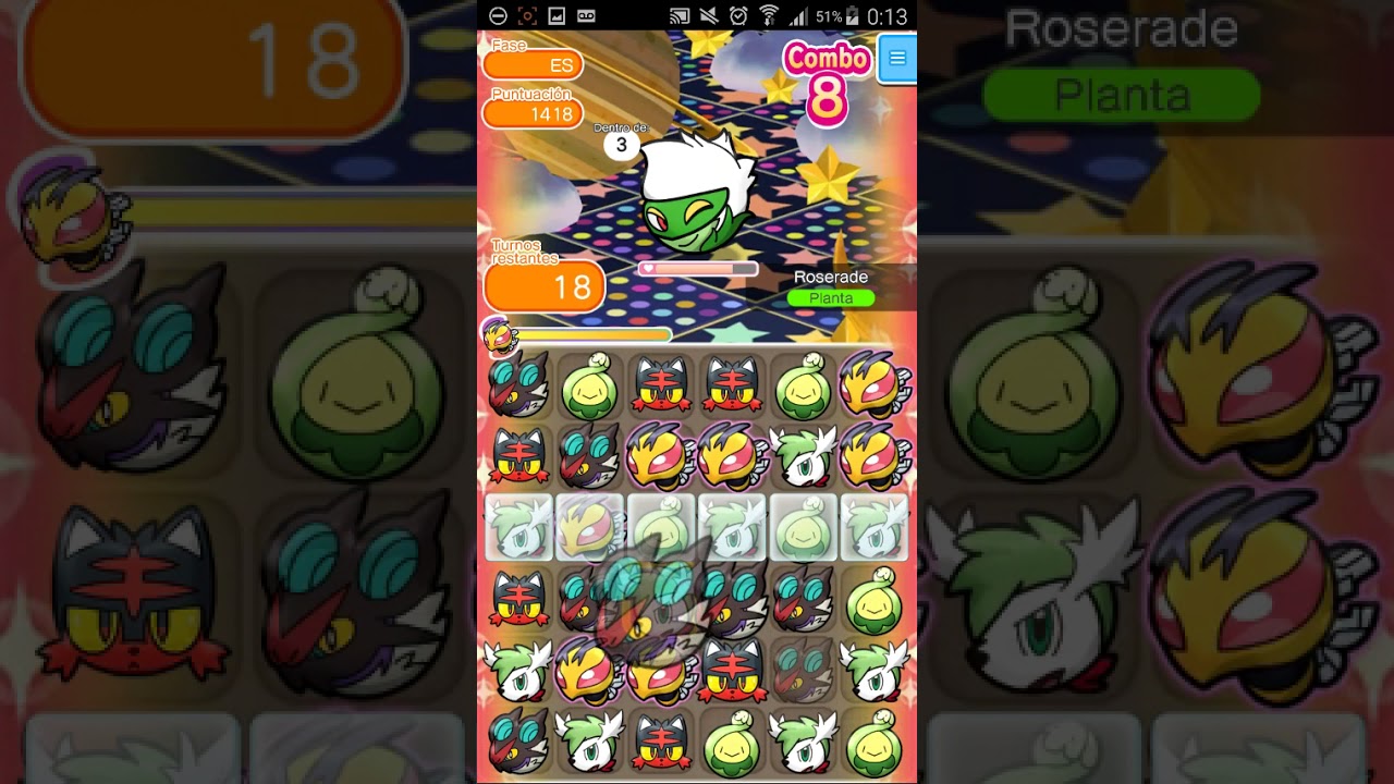 Pokemon shuffle Roserade Winking itemless
