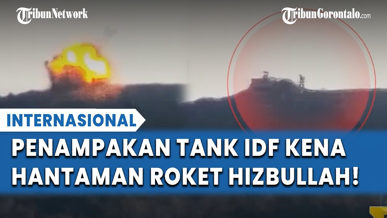 MENCEKAM! Detik-detik Tank Israel Dihantam Roket Hizbullah di Atas Bukit, IDF Kabur Ketakutan