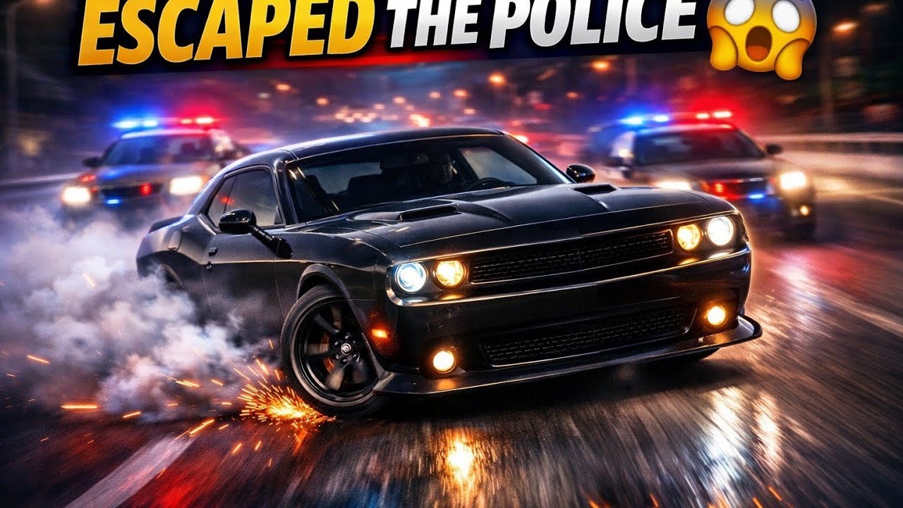 INSANE Police Chase Escape with Black Dodge Challenger 🚔💨