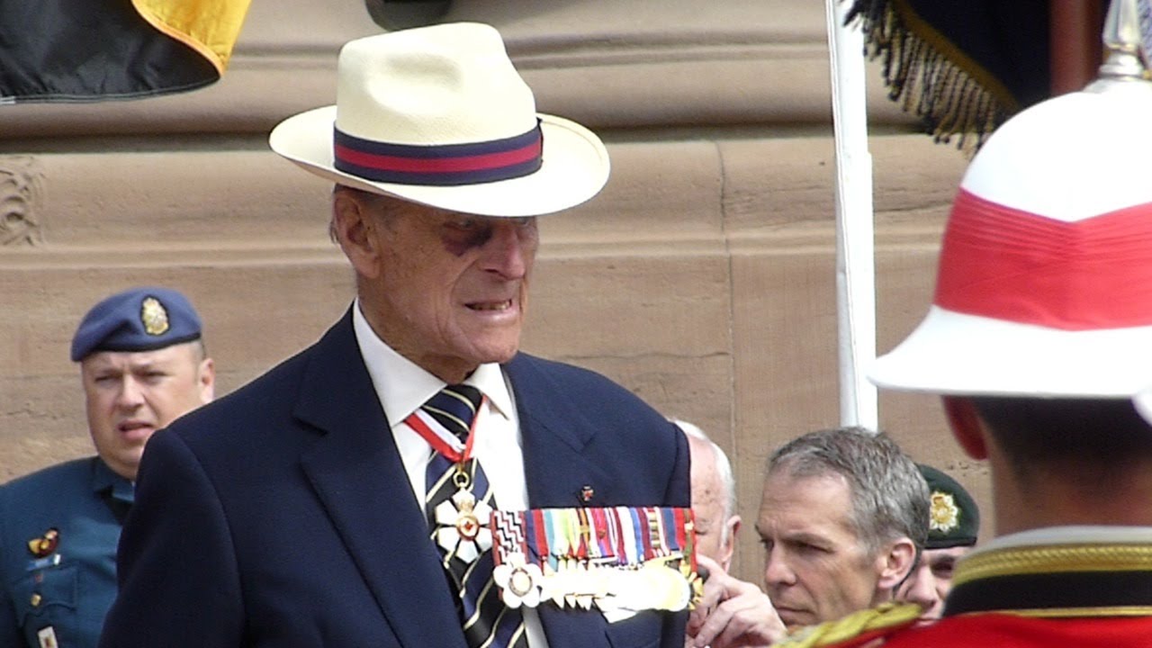 HRH Prince Philip presents new colours to 3 RCR, April 2013