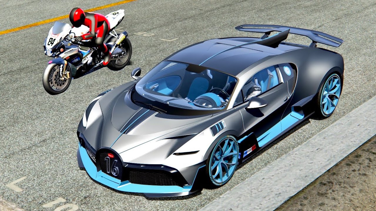Bugatti Divo vs Suzuki GSX R 1000 - Drag Race 2KM