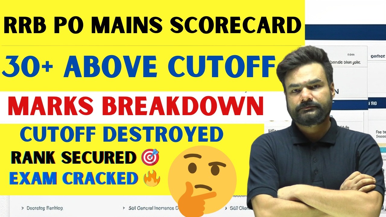 RRB PO Mains Marks Above Cutoff 💯 | Real Scorecard Breakdown | Safe Score Explained By Arpit Sir