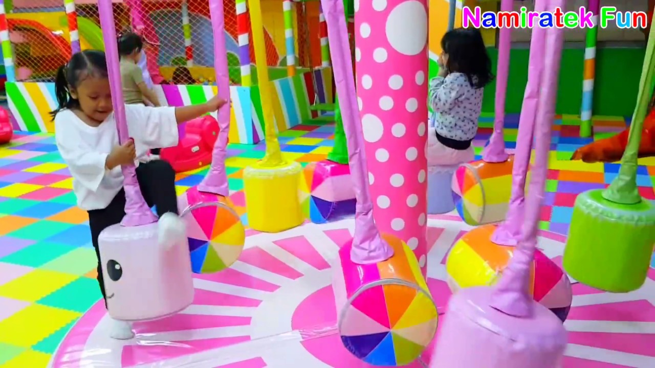 Bermain Mandi Bola Perosotan & Trampolin di Taman Bermain Anak Mainan Anak Kids Zone Playground