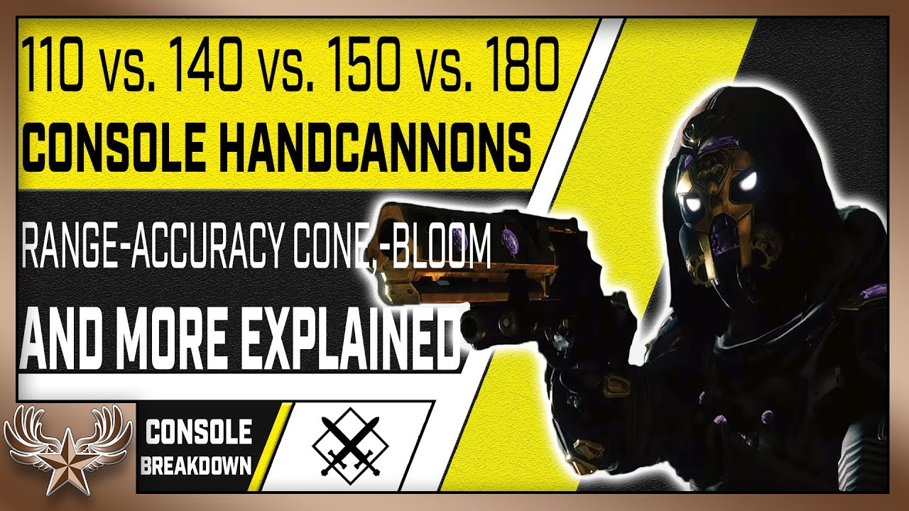 Console 110 vs 140 vs 150 vs 180 rpm Handcannons. Range, accuracy cone and more explained