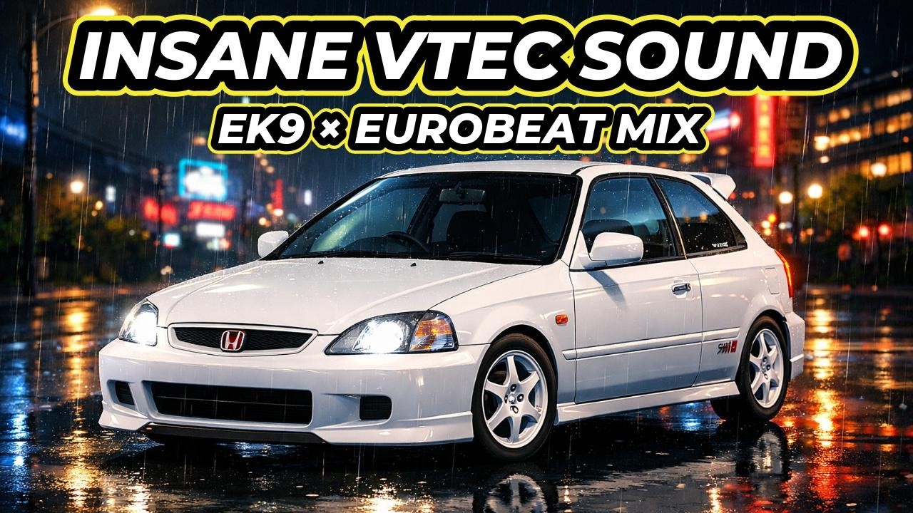 【作業用BGM】雨の峠とVTECサウンド。シビック Type R (EK9) / Night Drive Lo-Fi [90s JDM]