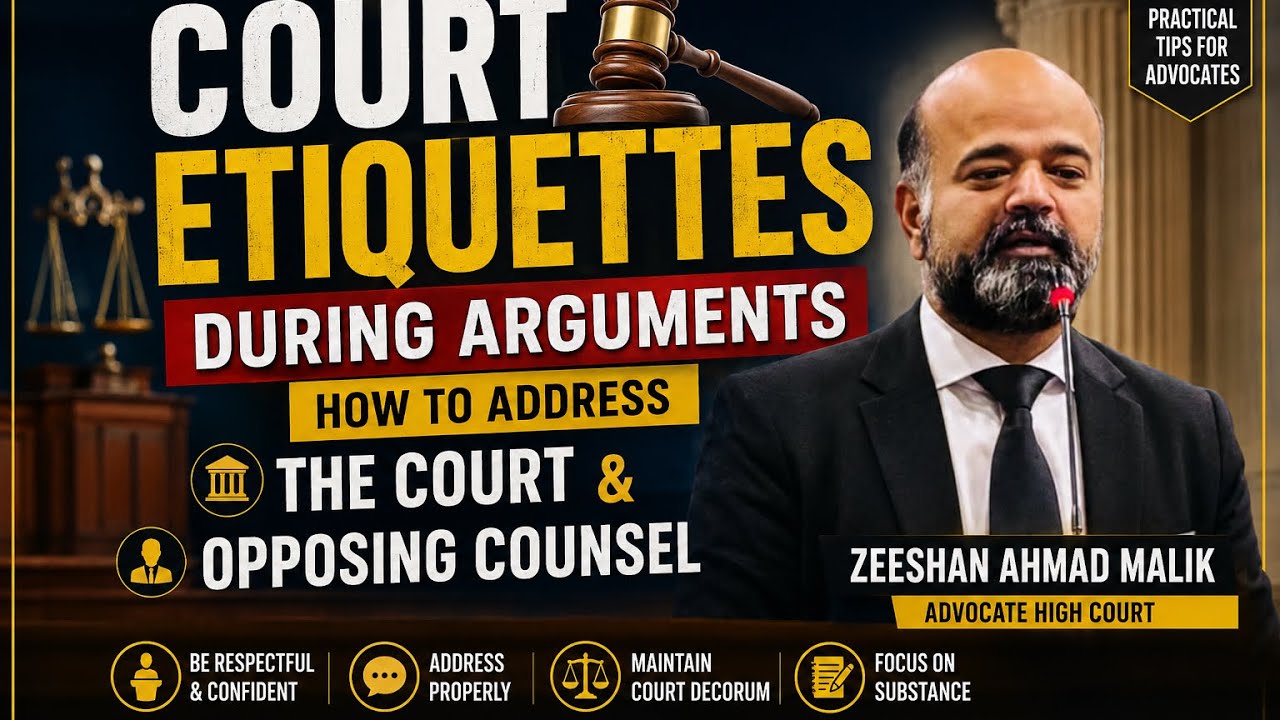 Court Etiquettes During Arguments,how to address the Court & opposing Counsel by Zeeshan Ahmad Malik