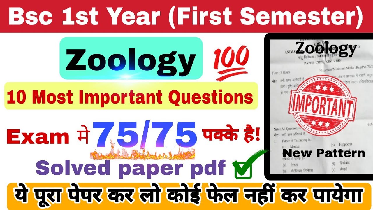 BSc 1st semester Zoology Question Paper 2025 | zoology bsc 1st year paper | major/minor 