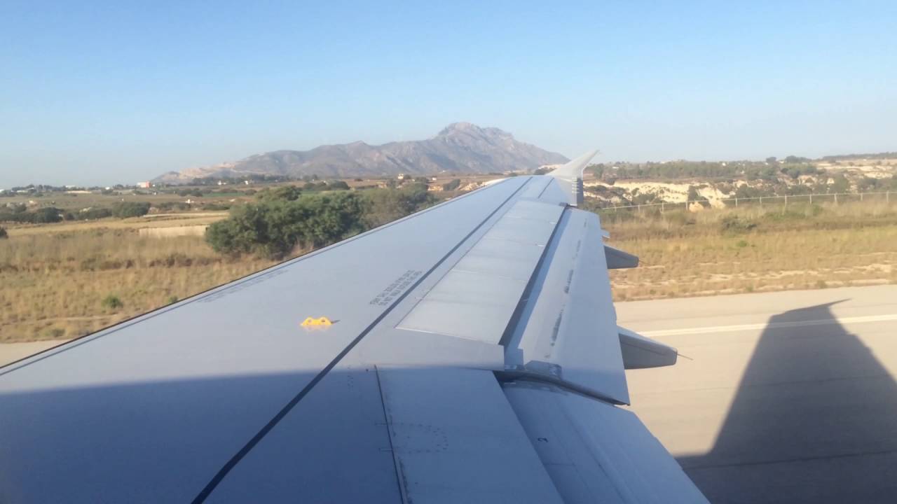 Takeoff at Kos Airport (Greece) with a A320 from FlyNiki