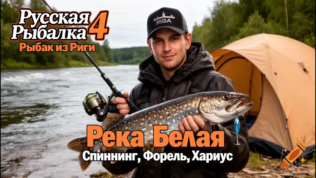 Русская Рыбалка 4. Река Белая. Базовые знания по настройки спиннинга для ловли форели и хариуса.