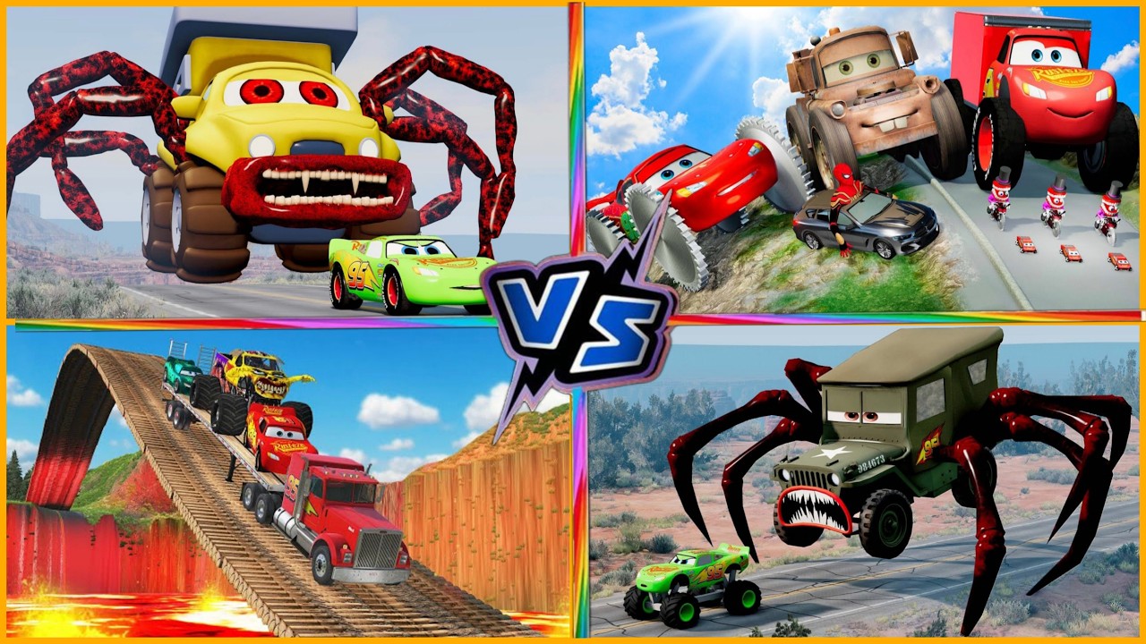 CARS BATTLE: Giant McQueen vs Mutants! 🏎️🧨