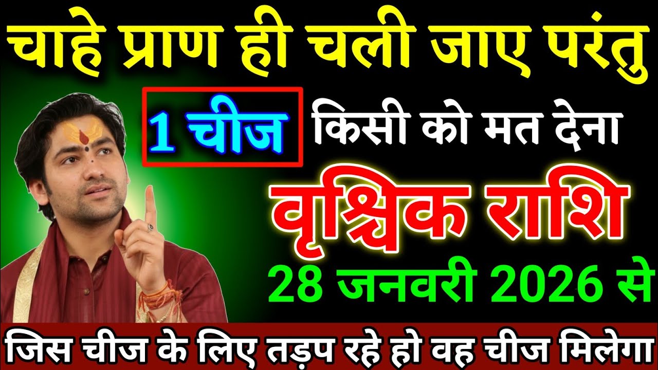 वृश्चिक राशि वालों 24 जनवरी 2026 से चाहे प्राण भी चली जाए एक चीज किसी को मत देना। Vrishchik Rashi