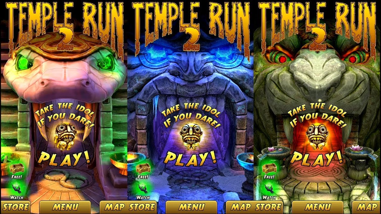 Temple Run 2 Blazing Sands VS Frozen Shadows VS Lost Jungle Android iPad iOS Gameplay HD