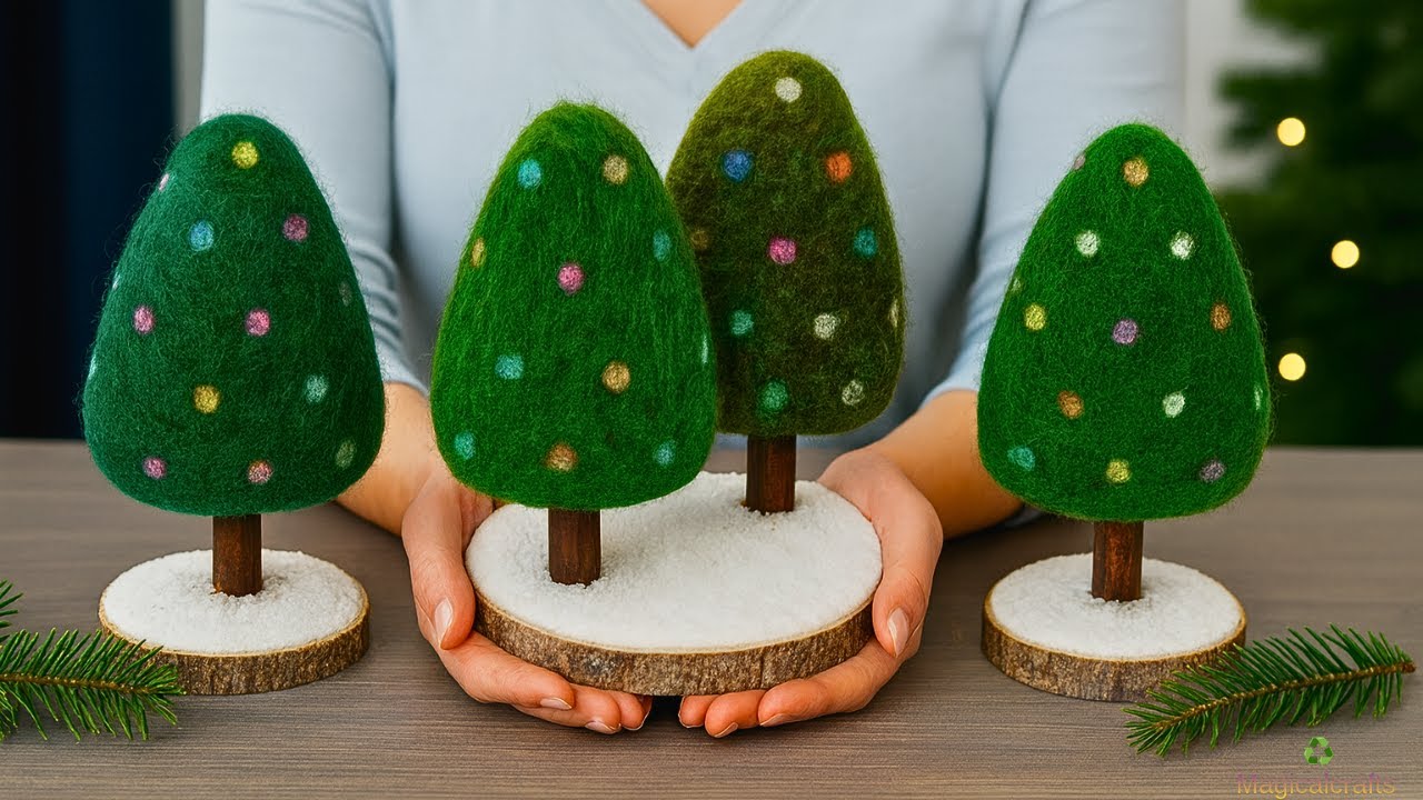 Fluffy and Cozy! ❄️DIY Yarn Christmas Trees🎄You'll be delighted with idea