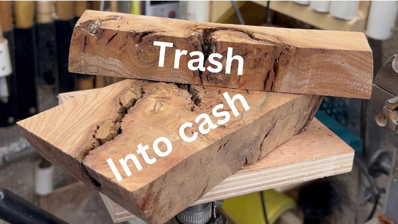 Woodturning. Trash into cash #carbide chisels #woodturning #woodcrafts