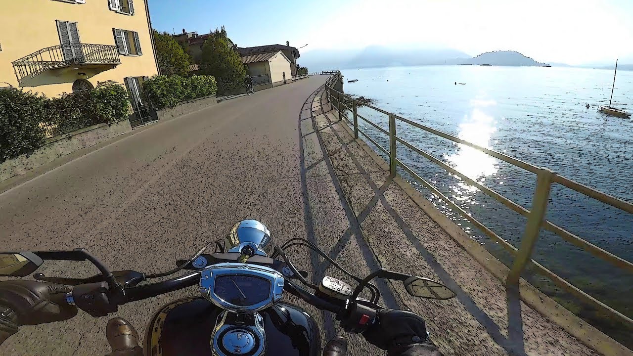 Riding around Lake Como #2, from Bellano to Lecco - Lombardy, Italy - road SP 72