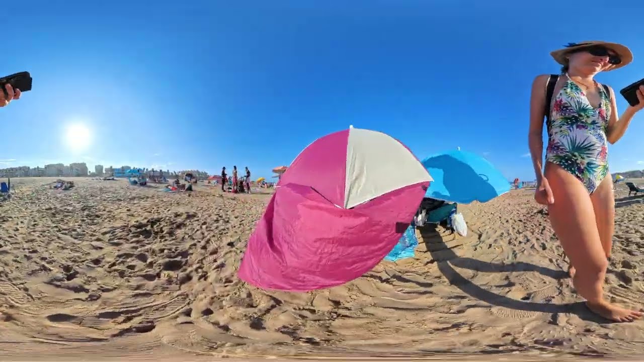 VR 360° Beach Walking | Saler Beach | Virtual 3D Walking Tour | 18 08 2024 | 5.7K 60 FPS