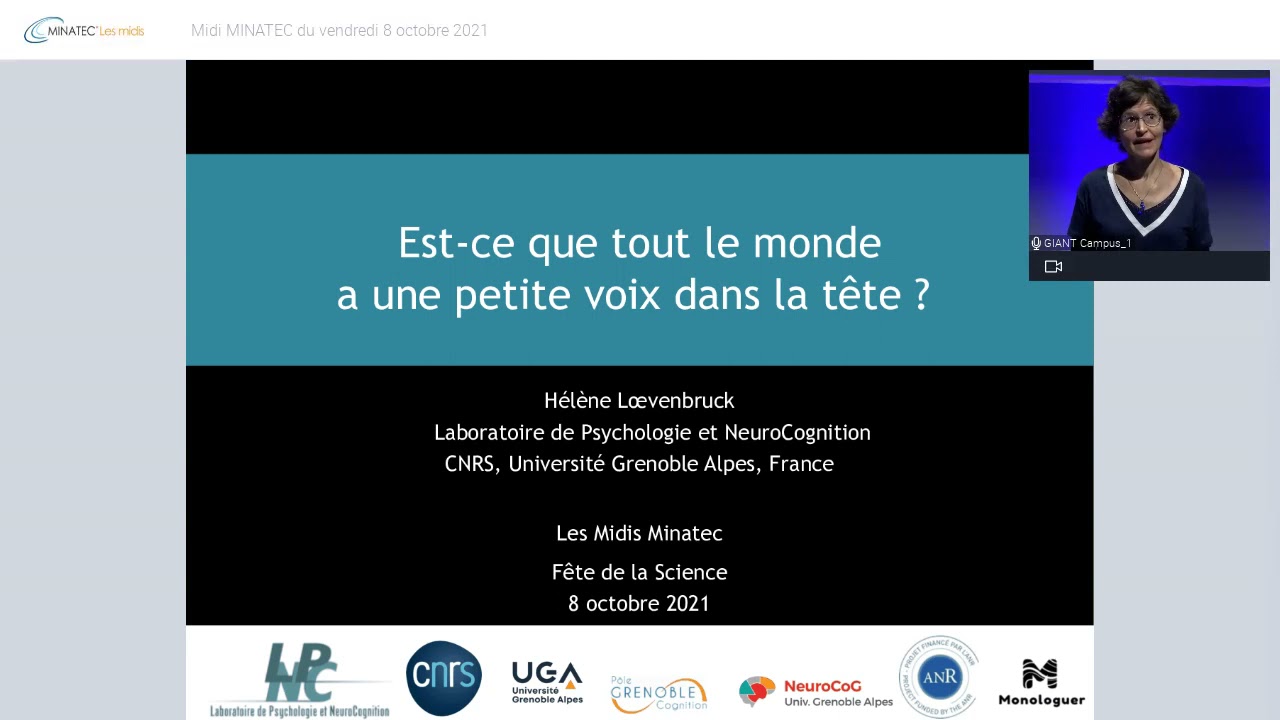 Midi MINATEC du vendredi 8 octobre 2021 - Est-ce que tout le monde a une petite voix dans la tête ?